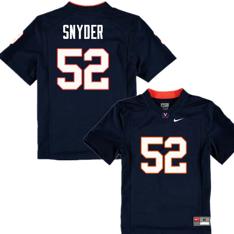 Men #52 Robert Snyder Virginia Cavaliers College Football Jerseys Sale-Navy - Click Image to Close